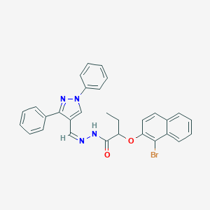 molecular formula C30H25BrN4O2 B337052 2-[(1-bromo-2-naphthyl)oxy]-N'-[(1,3-diphenyl-1H-pyrazol-4-yl)methylene]butanohydrazide 