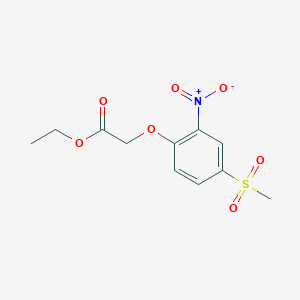 molecular formula C11H13NO7S B3370551 2-(4-甲磺酰基-2-硝基苯氧基)乙酸乙酯 CAS No. 431986-90-2