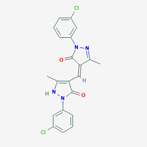 molecular formula C21H16Cl2N4O2 B337060 2-(3-chlorophenyl)-4-{[1-(3-chlorophenyl)-5-hydroxy-3-methyl-1H-pyrazol-4-yl]methylene}-5-methyl-2,4-dihydro-3H-pyrazol-3-one 
