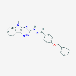 molecular formula C24H20N6O B337065 4-(benzyloxy)benzaldehyde (5-methyl-5H-[1,2,4]triazino[5,6-b]indol-3-yl)hydrazone 