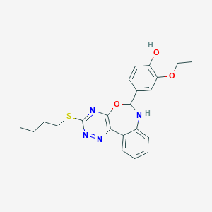 molecular formula C22H24N4O3S B337067 4-[3-(Butylthio)-6,7-dihydro[1,2,4]triazino[5,6-d][3,1]benzoxazepin-6-yl]-2-ethoxyphenol 