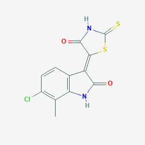 molecular formula C12H7ClN2O2S2 B337072 (5Z)-5-(6-chloro-7-methyl-2-oxo-1H-indol-3-ylidene)-2-sulfanylidene-1,3-thiazolidin-4-one 