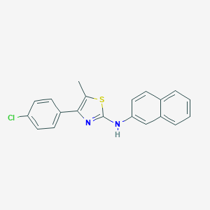 molecular formula C20H15ClN2S B337088 4-(4-chlorophenyl)-5-methyl-N-(2-naphthyl)-1,3-thiazol-2-amine 