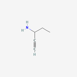 molecular formula C5H9N B3370914 Pent-1-yn-3-amine CAS No. 5689-95-2