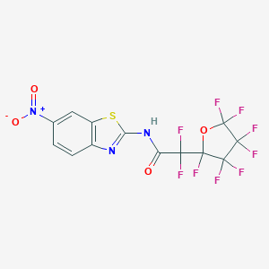 molecular formula C13H4F9N3O4S B337100 2,2-Difluoro-2-(2,3,3,4,4,5,5-heptafluorotetrahydro-2-furanyl)-N-(6-nitro-1,3-benzothiazol-2-YL)acetamide 