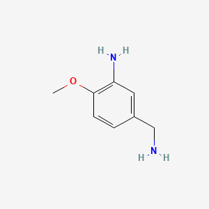molecular formula C8H12N2O B3371013 5-(Aminomethyl)-2-methoxyaniline CAS No. 60518-02-7