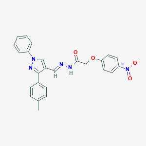 molecular formula C25H21N5O4 B337102 2-{4-nitrophenoxy}-N'-{[3-(4-methylphenyl)-1-phenyl-1H-pyrazol-4-yl]methylene}acetohydrazide 