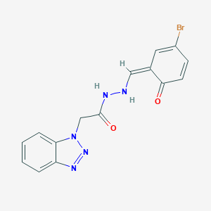 2-(benzotriazol-1-yl)-N'-[(Z)-(3-bromo-6-oxocyclohexa-2,4-dien-1-ylidene)methyl]acetohydrazide
