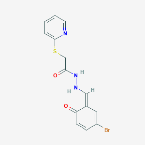 N'-[(Z)-(3-bromo-6-oxocyclohexa-2,4-dien-1-ylidene)methyl]-2-pyridin-2-ylsulfanylacetohydrazide
