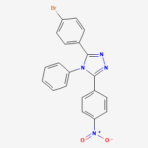 molecular formula C20H13BrN4O2 B3371095 3-(4-bromophenyl)-5-(4-nitrophenyl)-4-phenyl-4H-1,2,4-triazole CAS No. 62507-60-2
