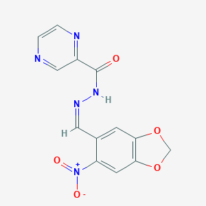 molecular formula C13H9N5O5 B337110 N'-[(Z)-(6-nitro-1,3-benzodioxol-5-yl)methylidene]pyrazine-2-carbohydrazide 