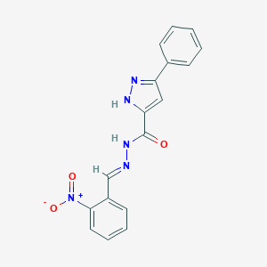 molecular formula C17H13N5O3 B337112 N'-{2-nitrobenzylidene}-3-phenyl-1H-pyrazole-5-carbohydrazide 