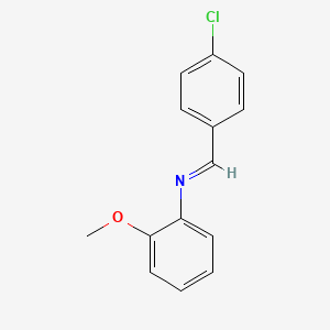 molecular formula C14H12ClNO B3371142 Benzenamine, N-[(4-chlorophenyl)methylene]-2-methoxy- CAS No. 63462-36-2