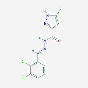 molecular formula C12H10Cl2N4O B337115 N'-[(E)-(2,3-dichlorophenyl)methylidene]-3-methyl-1H-pyrazole-5-carbohydrazide 