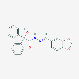 molecular formula C22H18N2O4 B337117 N'-(1,3-benzodioxol-5-ylmethylene)-2-hydroxy-2,2-diphenylacetohydrazide 