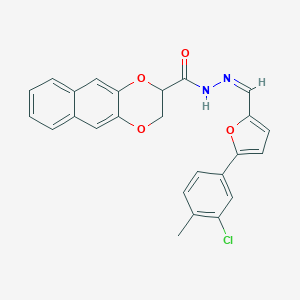 molecular formula C25H19ClN2O4 B337123 N'-{(Z)-[5-(3-chloro-4-methylphenyl)furan-2-yl]methylidene}-2,3-dihydronaphtho[2,3-b][1,4]dioxine-2-carbohydrazide 