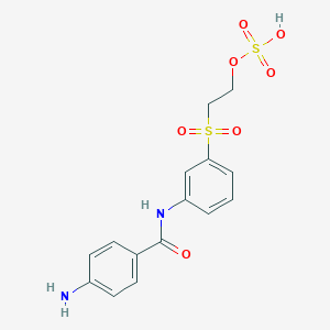 molecular formula C15H16N2O7S2 B3371265 2-{[3-(4-Aminobenzamido)phenyl]sulfonyl}ethyl hydrogen sulfate CAS No. 66056-51-7