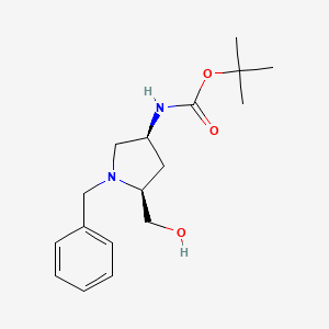 molecular formula C17H26N2O3 B3371287 tert-butyl N-[(3S,5S)-1-benzyl-5-(hydroxymethyl)pyrrolidin-3-yl]carbamate CAS No. 663948-84-3