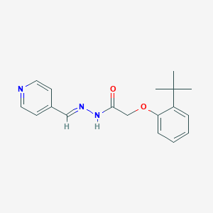 molecular formula C18H21N3O2 B337130 2-(2-tert-butylphenoxy)-N'-(4-pyridinylmethylene)acetohydrazide 