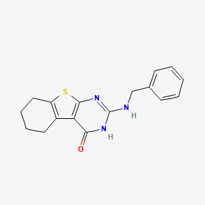 molecular formula C17H17N3OS B3371303 2-(benzylamino)-5,6,7,8-tetrahydrobenzo[4,5]thieno[2,3-d]pyrimidin-4(3H)-one CAS No. 66607-49-6