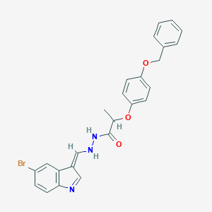 molecular formula C25H22BrN3O3 B337132 N'-[(Z)-(5-bromoindol-3-ylidene)methyl]-2-(4-phenylmethoxyphenoxy)propanehydrazide 
