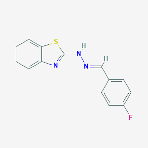 molecular formula C14H10FN3S B337138 4-Fluorobenzaldehyde 1,3-benzothiazol-2-ylhydrazone 