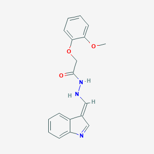molecular formula C18H17N3O3 B337142 N'-[(E)-indol-3-ylidenemethyl]-2-(2-methoxyphenoxy)acetohydrazide 