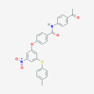 molecular formula C28H22N2O5S B337145 N-(4-acetylphenyl)-4-{3-nitro-5-[(4-methylphenyl)sulfanyl]phenoxy}benzamide 