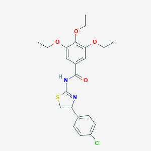 molecular formula C22H23ClN2O4S B337151 N-[4-(4-chlorophenyl)-1,3-thiazol-2-yl]-3,4,5-triethoxybenzamide 
