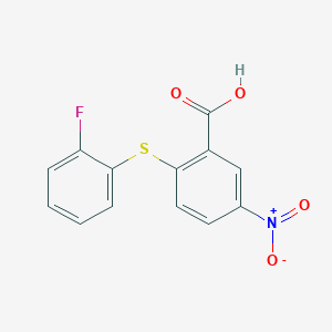 molecular formula C13H8FNO4S B3371556 2-[(2-Fluorophenyl)sulfanyl]-5-nitrobenzoic acid CAS No. 73129-13-2