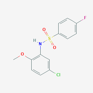 molecular formula C13H11ClFNO3S B337157 N-(5-chloro-2-methoxyphenyl)-4-fluorobenzenesulfonamide 