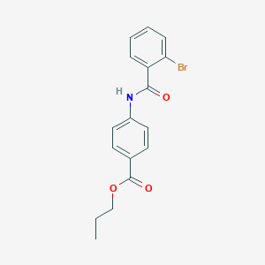 molecular formula C17H16BrNO3 B337163 Propyl 4-[(2-bromobenzoyl)amino]benzoate 