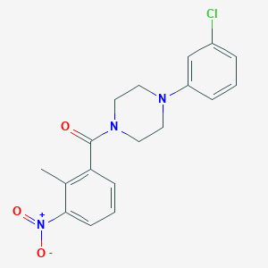 molecular formula C18H18ClN3O3 B337173 [4-(3-Chloro-phenyl)-piperazin-1-yl]-(2-methyl-3-nitro-phenyl)-methanone 