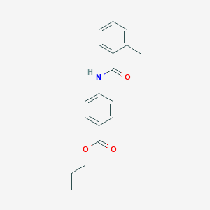 molecular formula C18H19NO3 B337174 Propyl 4-[(2-methylbenzoyl)amino]benzoate 