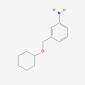 molecular formula C13H19NO B3371742 3-[(Cyclohexyloxy)methyl]aniline CAS No. 782405-31-6