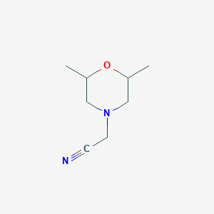 molecular formula C8H14N2O B3371767 (2,6-Dimethylmorpholin-4-yl)acetonitrile CAS No. 790626-46-9