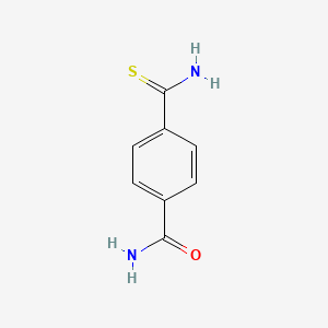 molecular formula C8H8N2OS B3371815 4-氨基硫代甲酰苯甲酰胺 CAS No. 80393-37-9
