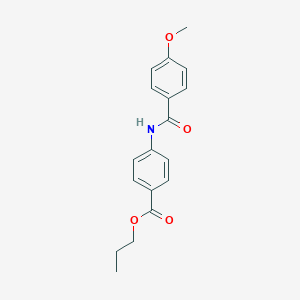 molecular formula C18H19NO4 B337182 Propyl 4-[(4-methoxybenzoyl)amino]benzoate 