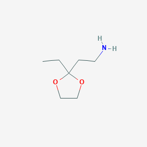 molecular formula C7H15NO2 B3371851 2-(2-Ethyl-[1,3]dioxolan-2-YL)-ethylamine CAS No. 81835-66-7