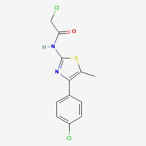 molecular formula C12H10Cl2N2OS B3371860 2-chloro-N-[4-(4-chlorophenyl)-5-methyl-1,3-thiazol-2-yl]acetamide CAS No. 82632-78-8