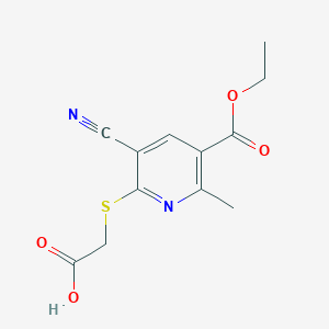molecular formula C12H12N2O4S B3371915 2-{[3-Cyano-5-(ethoxycarbonyl)-6-methylpyridin-2-yl]sulfanyl}acetic acid CAS No. 851288-80-7