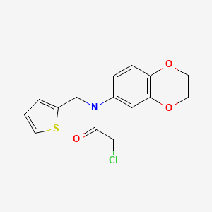 molecular formula C15H14ClNO3S B3371929 2-chloro-N-(2,3-dihydro-1,4-benzodioxin-6-yl)-N-(thiophen-2-ylmethyl)acetamide CAS No. 851722-04-8