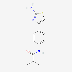 molecular formula C13H15N3OS B3371933 N-[4-(2-amino-1,3-thiazol-4-yl)phenyl]-2-methylpropanamide CAS No. 851722-10-6