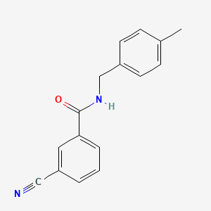 molecular formula C16H14N2O B3371941 3-cyano-N-[(4-methylphenyl)methyl]benzamide CAS No. 851818-22-9