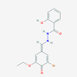 molecular formula C16H15BrN2O4 B337198 N'-[(Z)-(3-bromo-5-ethoxy-4-oxocyclohexa-2,5-dien-1-ylidene)methyl]-2-hydroxybenzohydrazide 
