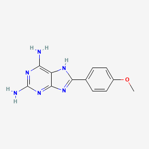 molecular formula C12H12N6O B3371995 8-(4-methoxyphenyl)-7H-purine-2,6-diamine CAS No. 857524-93-7