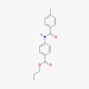 molecular formula C18H19NO3 B337205 Propyl 4-[(4-methylbenzoyl)amino]benzoate 