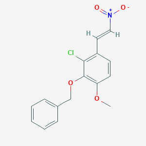 molecular formula C16H14ClNO4 B3372101 2-(Benzyloxy)-3-chloro-1-methoxy-4-[(E)-2-nitroethenyl]benzene CAS No. 871126-35-1
