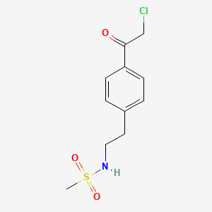 molecular formula C11H14ClNO3S B3372154 N-{2-[4-(2-chloroacetyl)phenyl]ethyl}methanesulfonamide CAS No. 875159-59-4