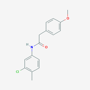 molecular formula C16H16ClNO2 B337218 N-(3-chloro-4-methylphenyl)-2-(4-methoxyphenyl)acetamide 